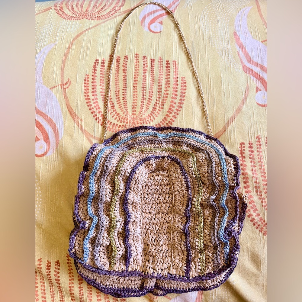 Maeve by Anthropologie Woven Crossbody Bag with Silver and Gold accents. - Picture 4 of 4